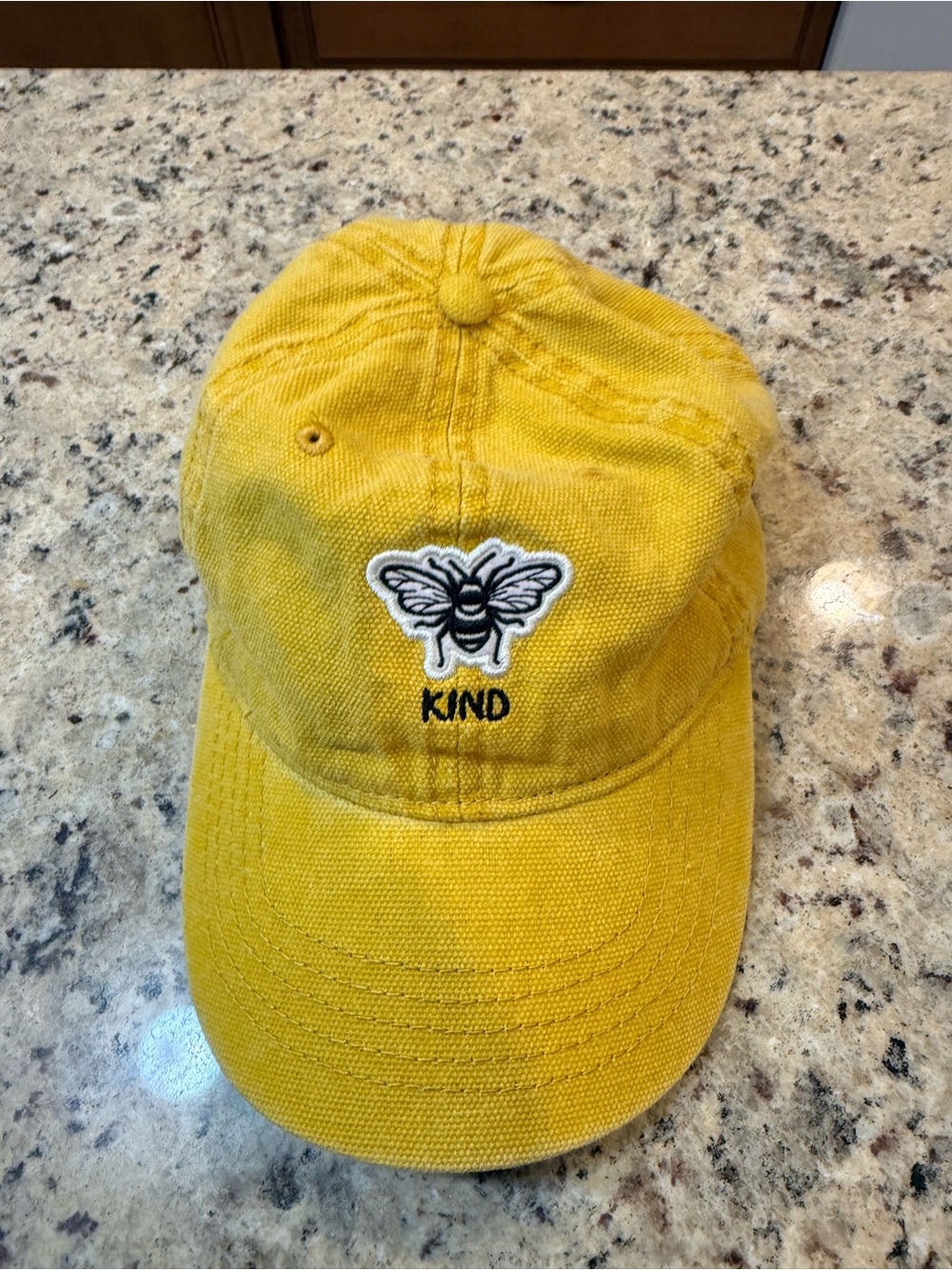 Yellow Bee 'KIND' Embroidered Cap